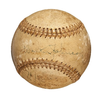 Walter Johnson & Muddy Ruel Signed Baseball